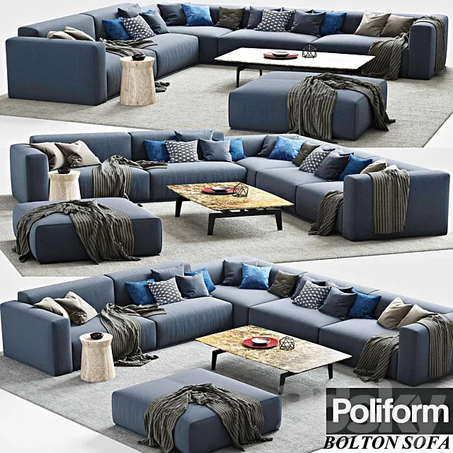 Poliform_Bolton Sofa_corner sofa_Tribeca_Dama 3DModel Poliform_Bolton Sofa_corner sofa_Tribeca_Dama 3DModel