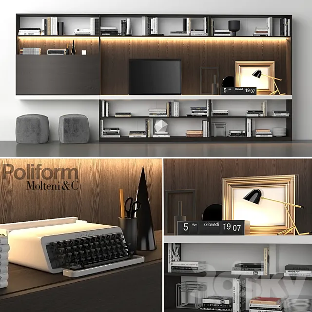 Poliform_Storage_wall_MOLTENI_C 3D Model Poliform_Storage_wall_MOLTENI_C 3D Model