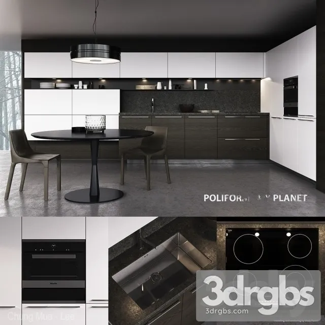 Polifrom Moderm Kitchen Cabinet 3D Model Download Polifrom Moderm Kitchen Cabinet 3D Model Download