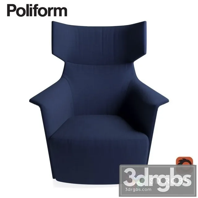 Polifrom Tribeca Armchair 3D Model Download
