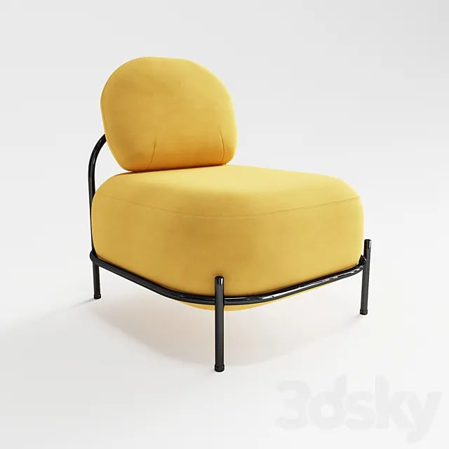 Polly chair yellow 3D Model Polly chair yellow 3D Model