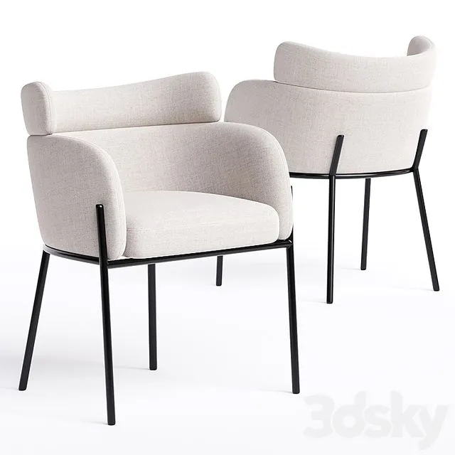 polsterstuhl sandbeige schwarzes 3D Model polsterstuhl sandbeige schwarzes 3D Model