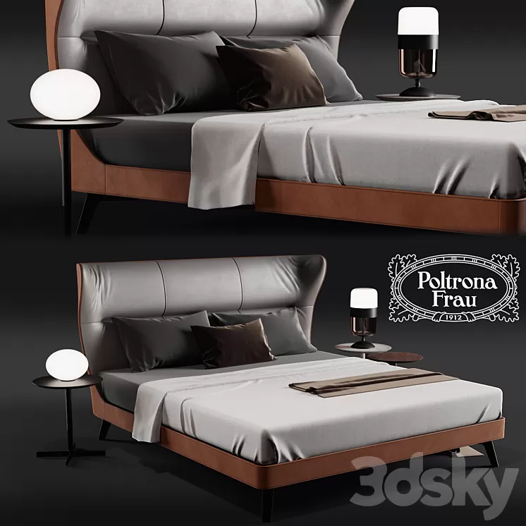 Poltorna Frau MAMY BLUE BED 3D Model Poltorna Frau MAMY BLUE BED 3D Model