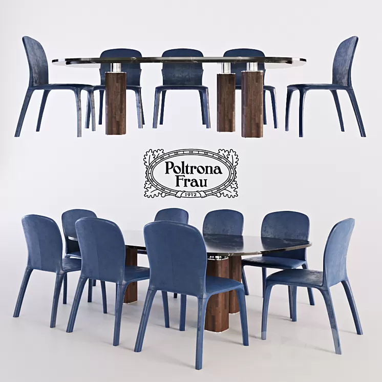 Poltrona Frau Amelie Chair Jane table 3D Model
