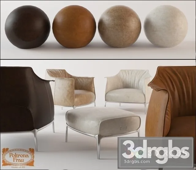 Poltrona Frau Archibald Armchair 02 3D Model Download