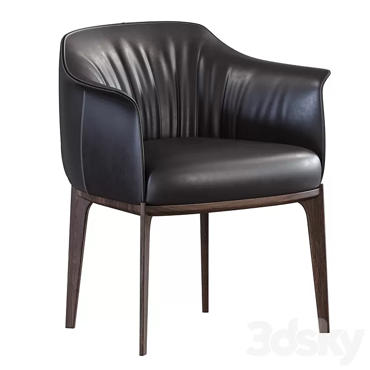 Poltrona Frau / Archibald dining chair 3D Model Poltrona Frau / Archibald dining chair 3D Model