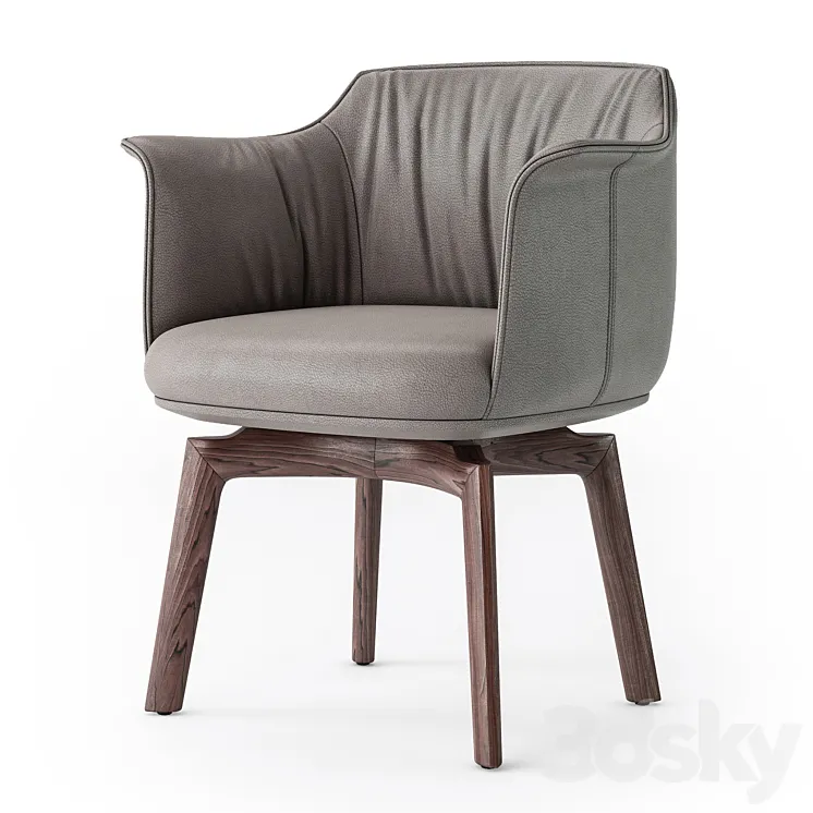 Poltrona Frau Archibald swivel armchair 3D Model Free Download