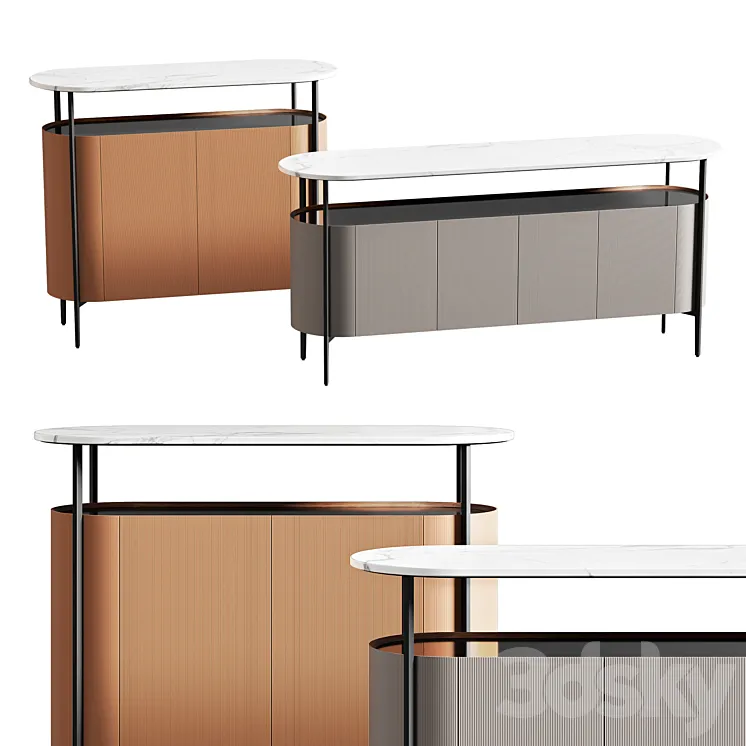 Poltrona Frau cabinets collection MI 3D Model Free Download