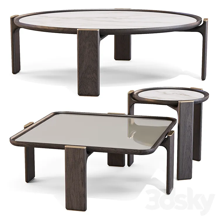 Poltrona Frau: DUO – Coffee and Side Tables Set 01 3D Model Free Download Poltrona Frau: DUO – Coffee and Side Tables Set 01 3D Model Free Download