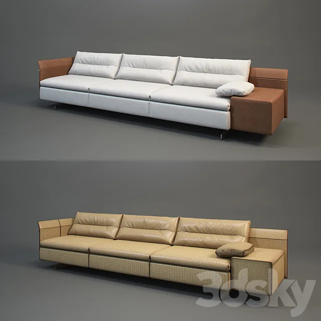 Poltrona Frau Grantorino 3-seater Sofa 3D Model Poltrona Frau Grantorino 3-seater Sofa 3D Model