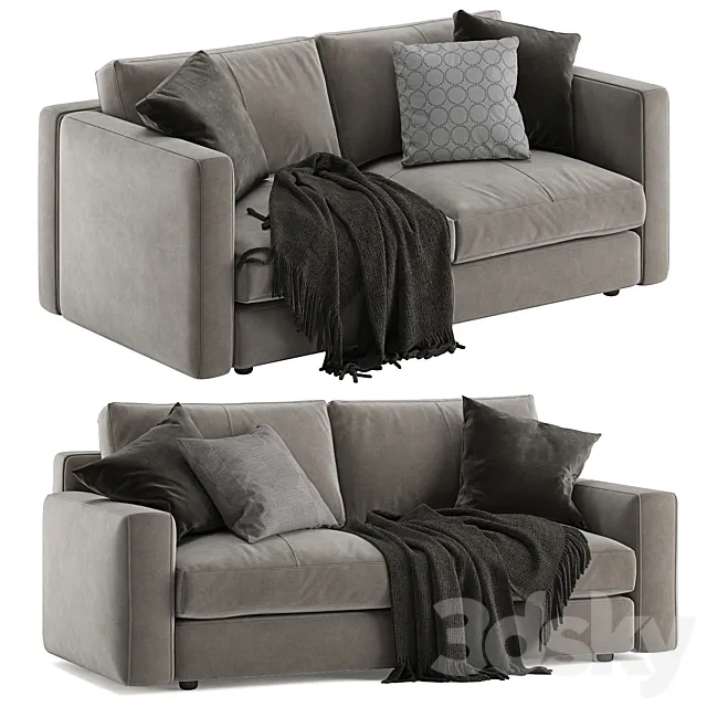 Poltrona Frau Massimosistema sofa 2 seats 3D Model Poltrona Frau Massimosistema sofa 2 seats 3D Model