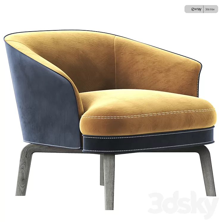 Poltrona Frau Nivola chair 3D Model Poltrona Frau Nivola chair 3D Model