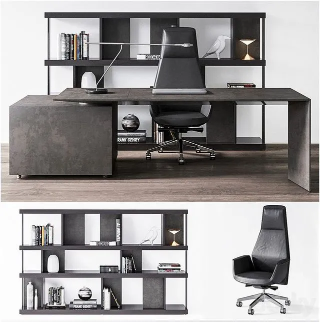 Poltrona Frau Office set 3D Model