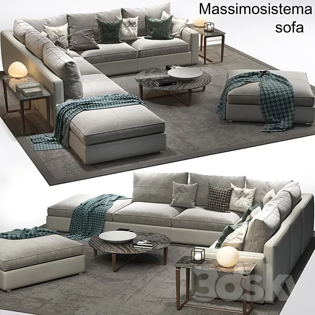 Poltrona Frau set 001 3D Model Poltrona Frau set 001 3D Model