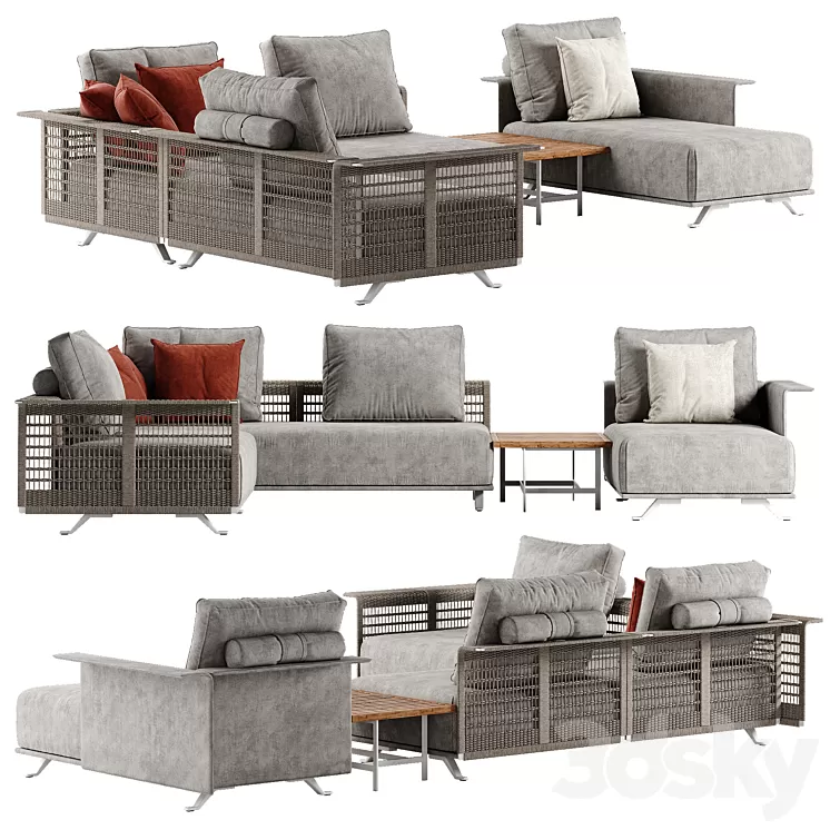 Poltrona Frau Solaria sectional sofa 3D Model Poltrona Frau Solaria sectional sofa 3D Model