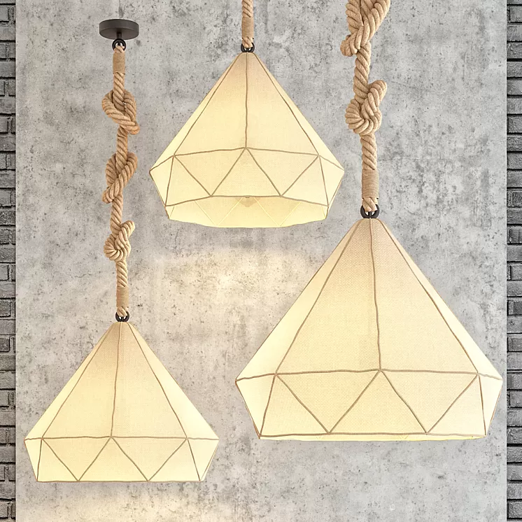 Poly rope chandelier 3D Model