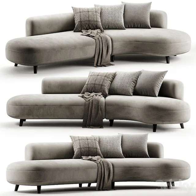 Polyester corner sofa 3D Model Polyester corner sofa 3D Model