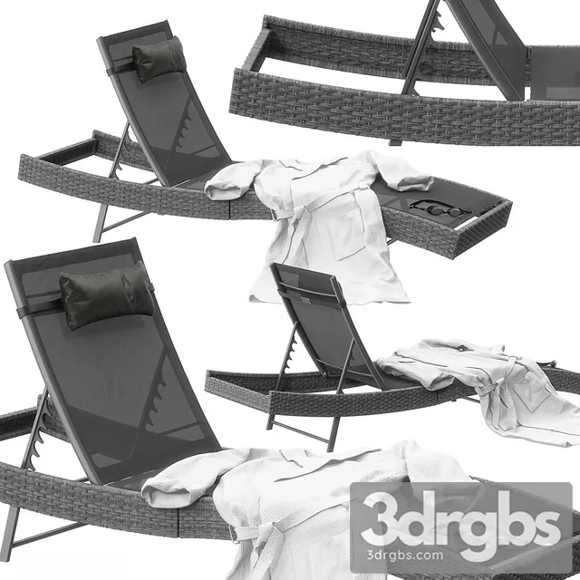 Polyrattan Sonnenliege Delphine Grau 3D Model Download Polyrattan Sonnenliege Delphine Grau 3D Model Download
