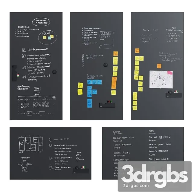 Polyvision – blackboard sans serif flow 3D Model Download