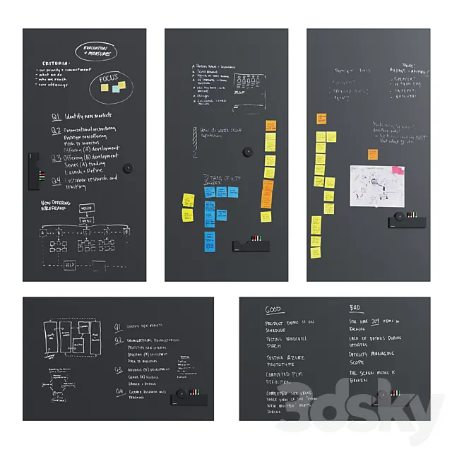 PolyVision – BlackBoard Sans Serif Flow 3D Model