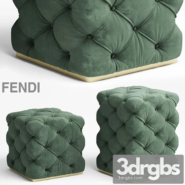 Poof fendi Kubus Ottoman 3D Model Download