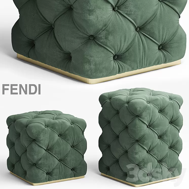 Poof fendi Kubus Ottoman 3D Model Poof fendi Kubus Ottoman 3D Model