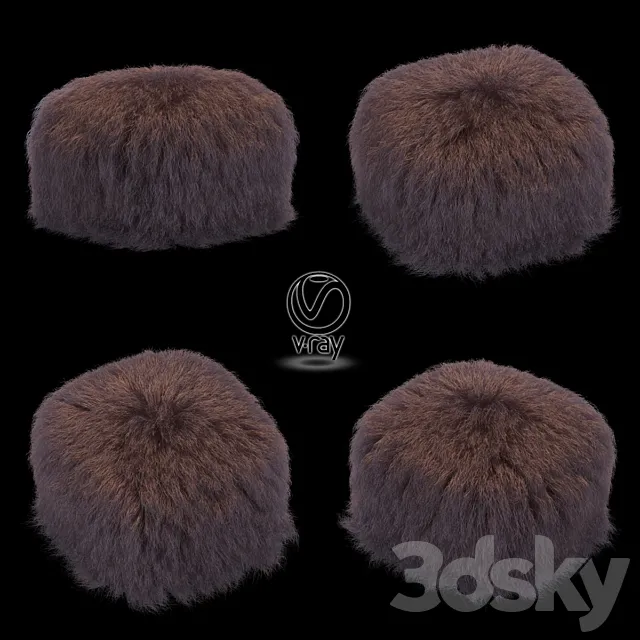 Poof fur Brown 3DModel Poof fur Brown 3DModel