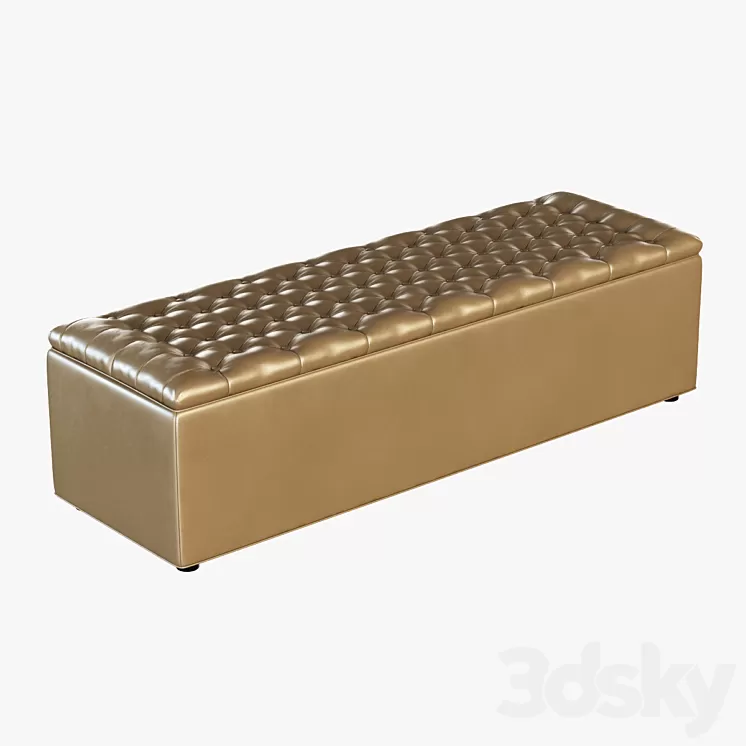 Poof rectangular Sky Capitone 3D Model