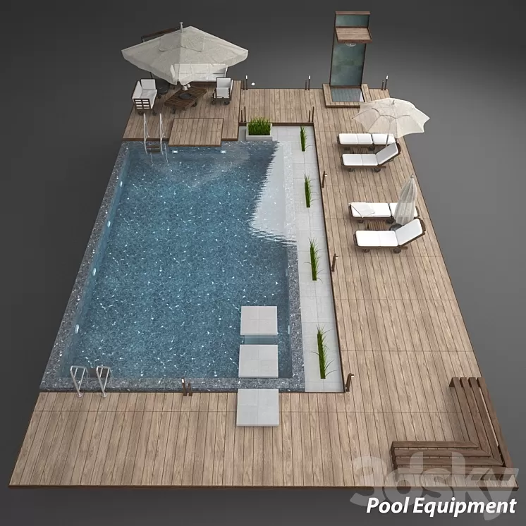 Pool equipment 3D Model Pool equipment 3D Model
