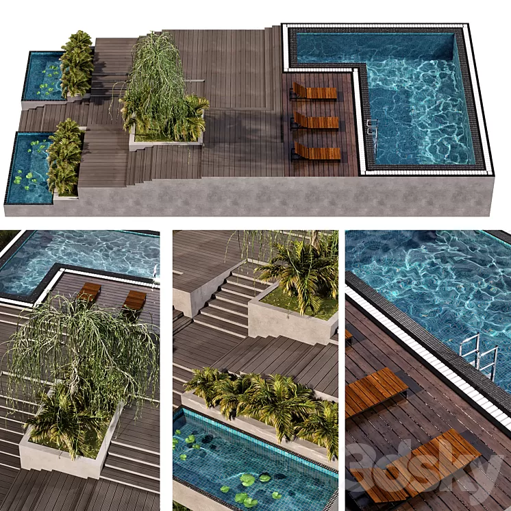 POOL NO30 & LANDSCAPE 3D Model POOL NO30 & LANDSCAPE 3D Model