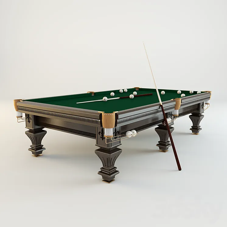 Pool table for Russian billiards «Hardy» (mahogany) 3D Model Free Download