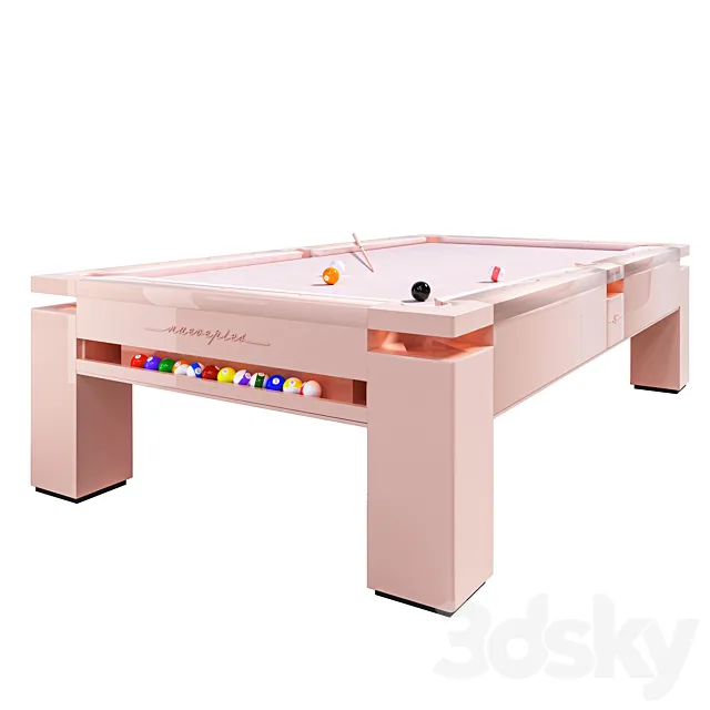 Pool table MONOCOLOR PINK PASTEL 3D Model