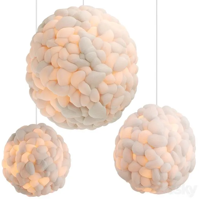 Popcorn and Cloud Lamp by Helen Loom 3D Model Popcorn and Cloud Lamp by Helen Loom 3D Model