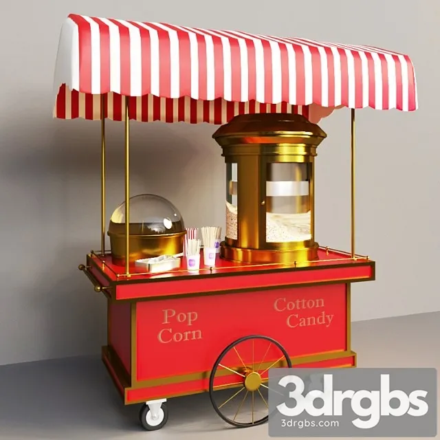 Popcorn Cart 3D Model Download