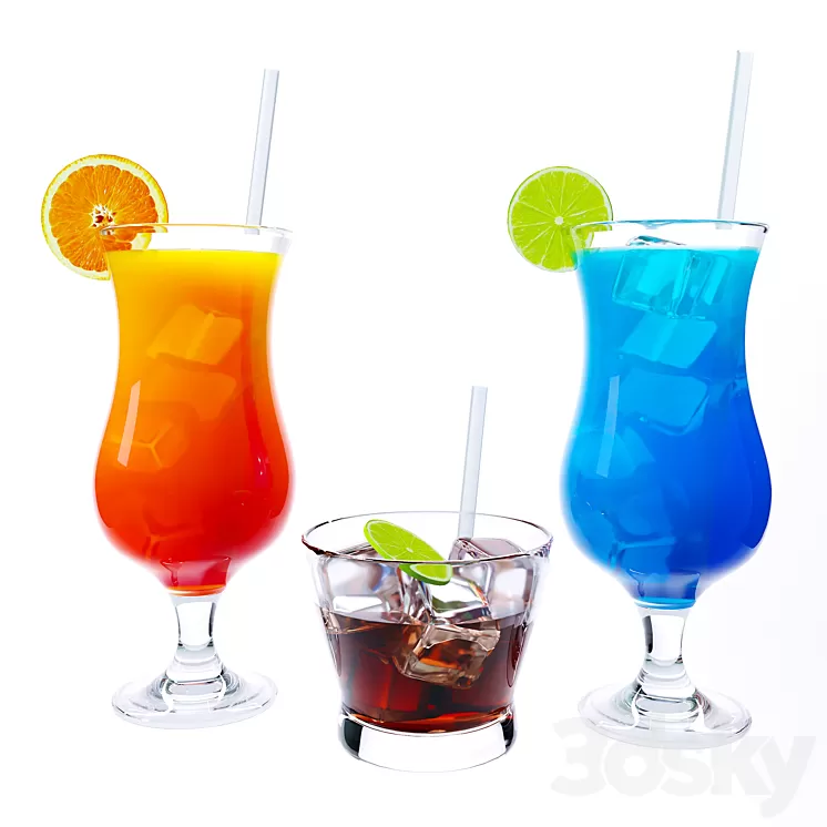 Popular cocktails 3D Model