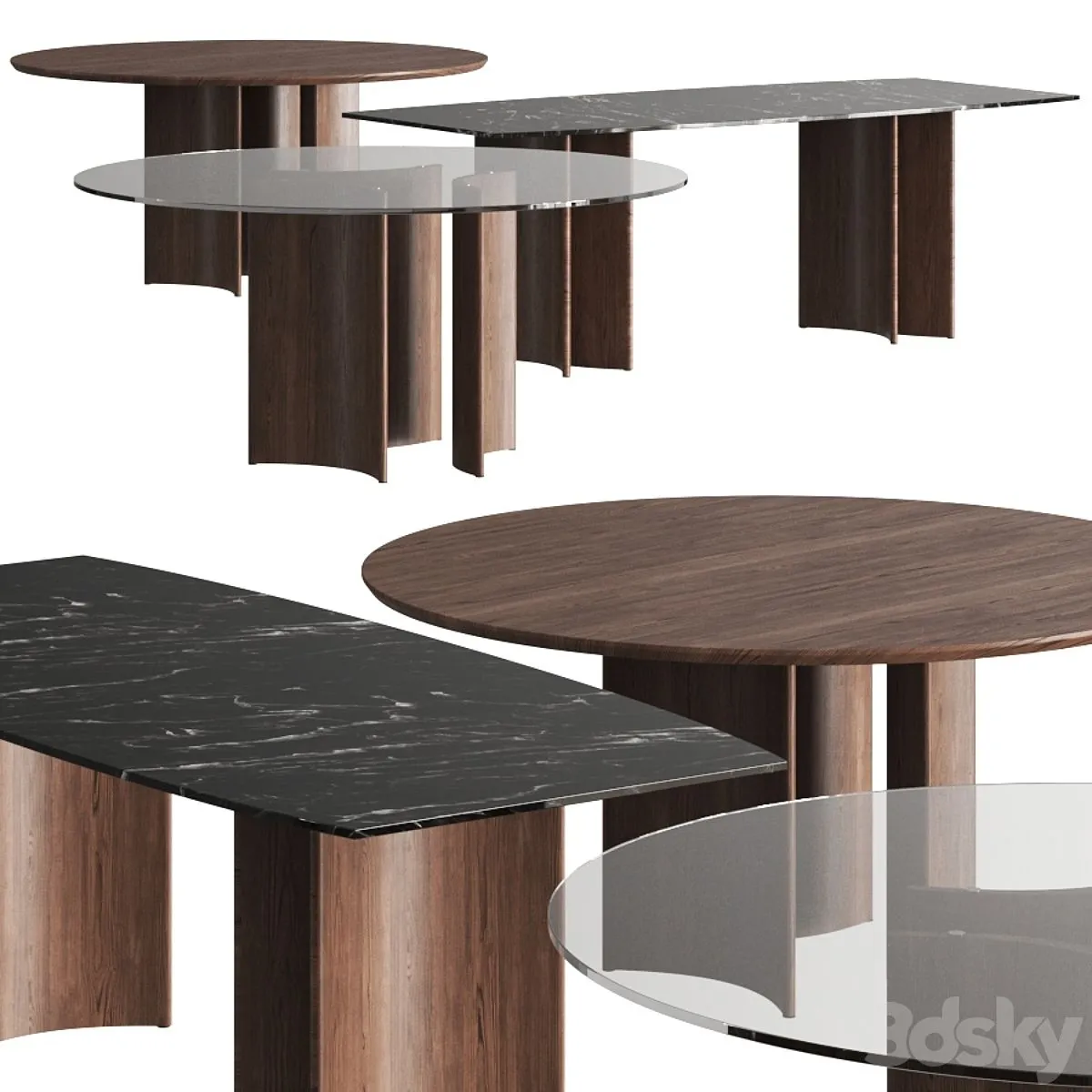 Porada Alan Dining Tables 3D Model