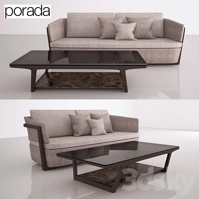 Porada Arena Sofa Sofa 224 and table 150 Script 3DModel Porada Arena Sofa Sofa 224 and table 150 Script 3DModel
