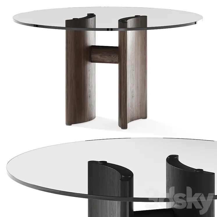 Porada Beam Round Dining Table 3D Model Free Download