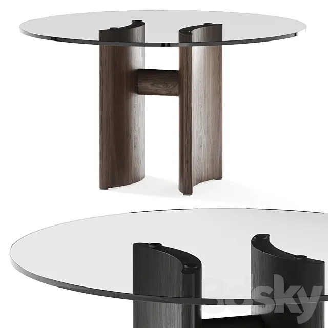 Porada Beam Round Dining Table 3DModel