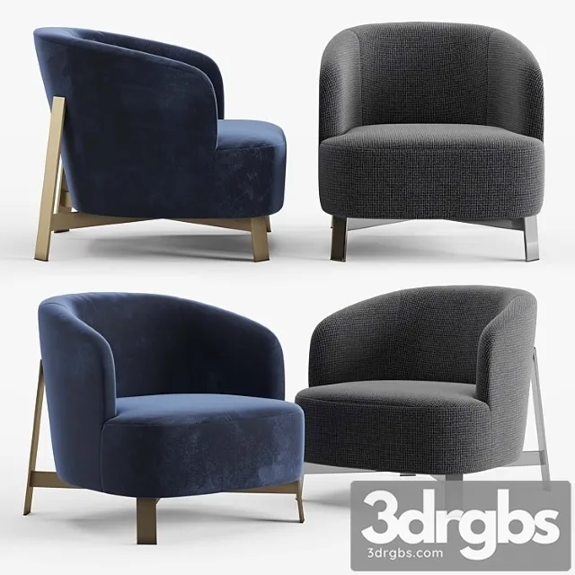 Porada copine steel armchair 3D Model Download