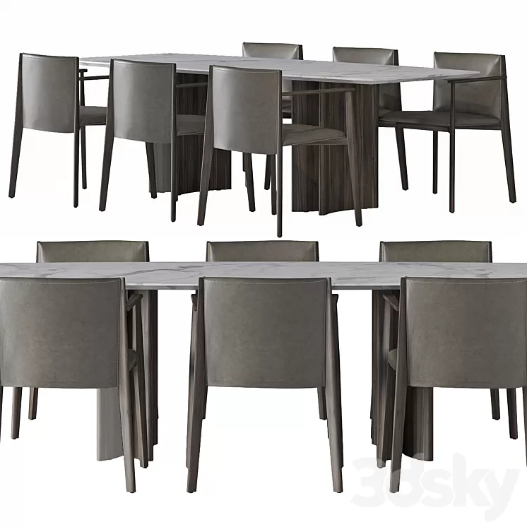 porada dining set v1 3D Model