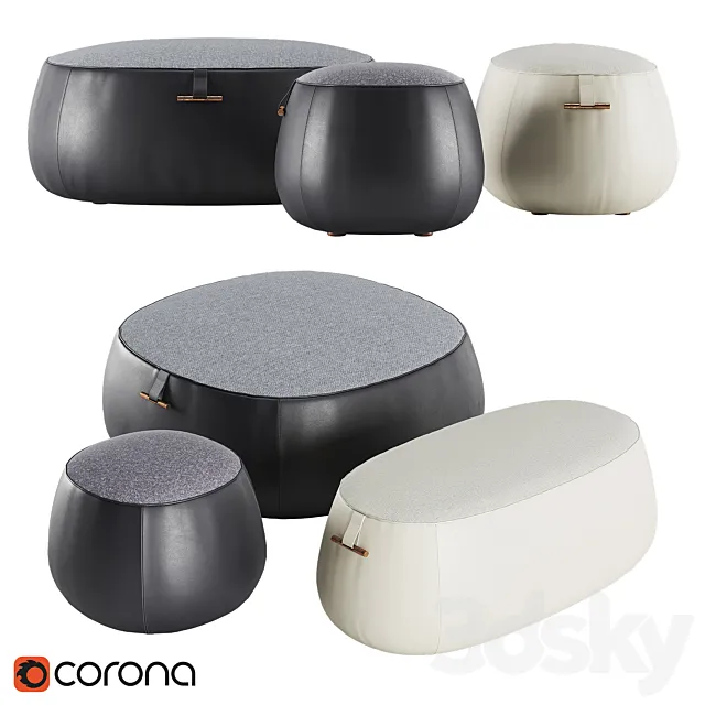Porada Logam poufs 3DModel Porada Logam poufs 3DModel