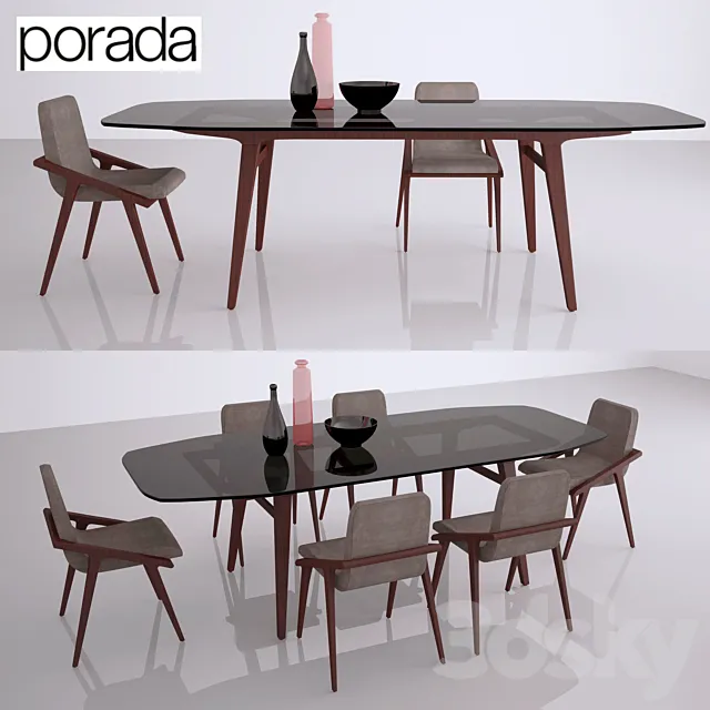 Porada Loop table and chair Porada Lolita 3D Model