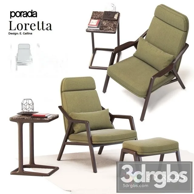 Porada Loretta Armchair 3D Model Download
