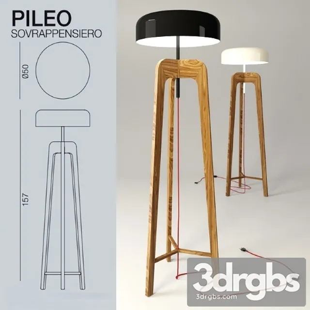 Porada Pileo Alta Floor Lamp Walnut 3D Model Download