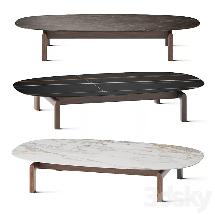 Porada Quay Ovale Coffee Tables 3D Model Porada Quay Ovale Coffee Tables 3D Model