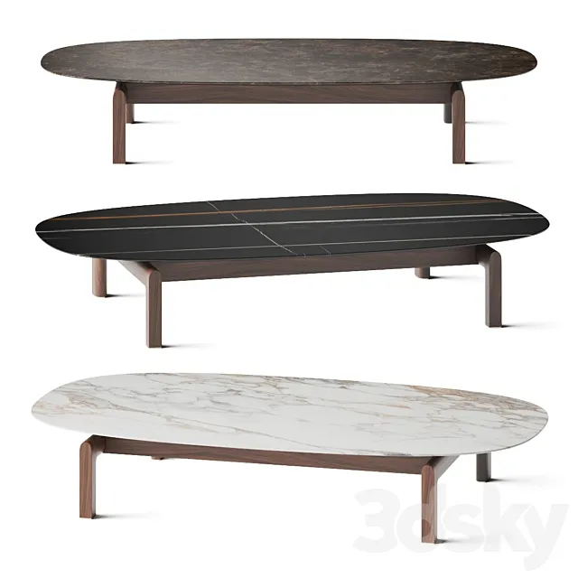 Porada Quay Ovale Coffee Tables 3DModel