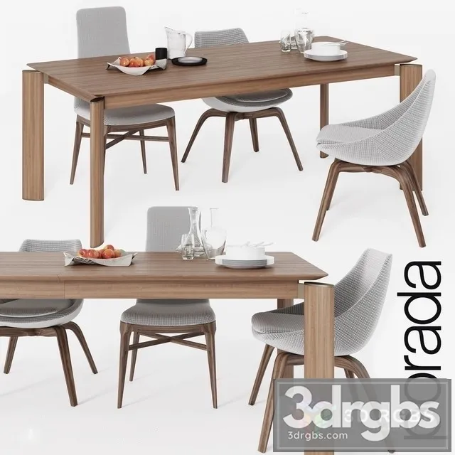 Porada Table and Chair 3D Model Download