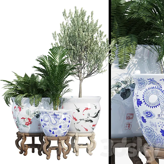 Porcelain three 3D Model Porcelain three 3D Model