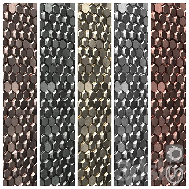 PORCELANOSA GRAVITY ALUMINUM 3D HEXAGON 3D Model